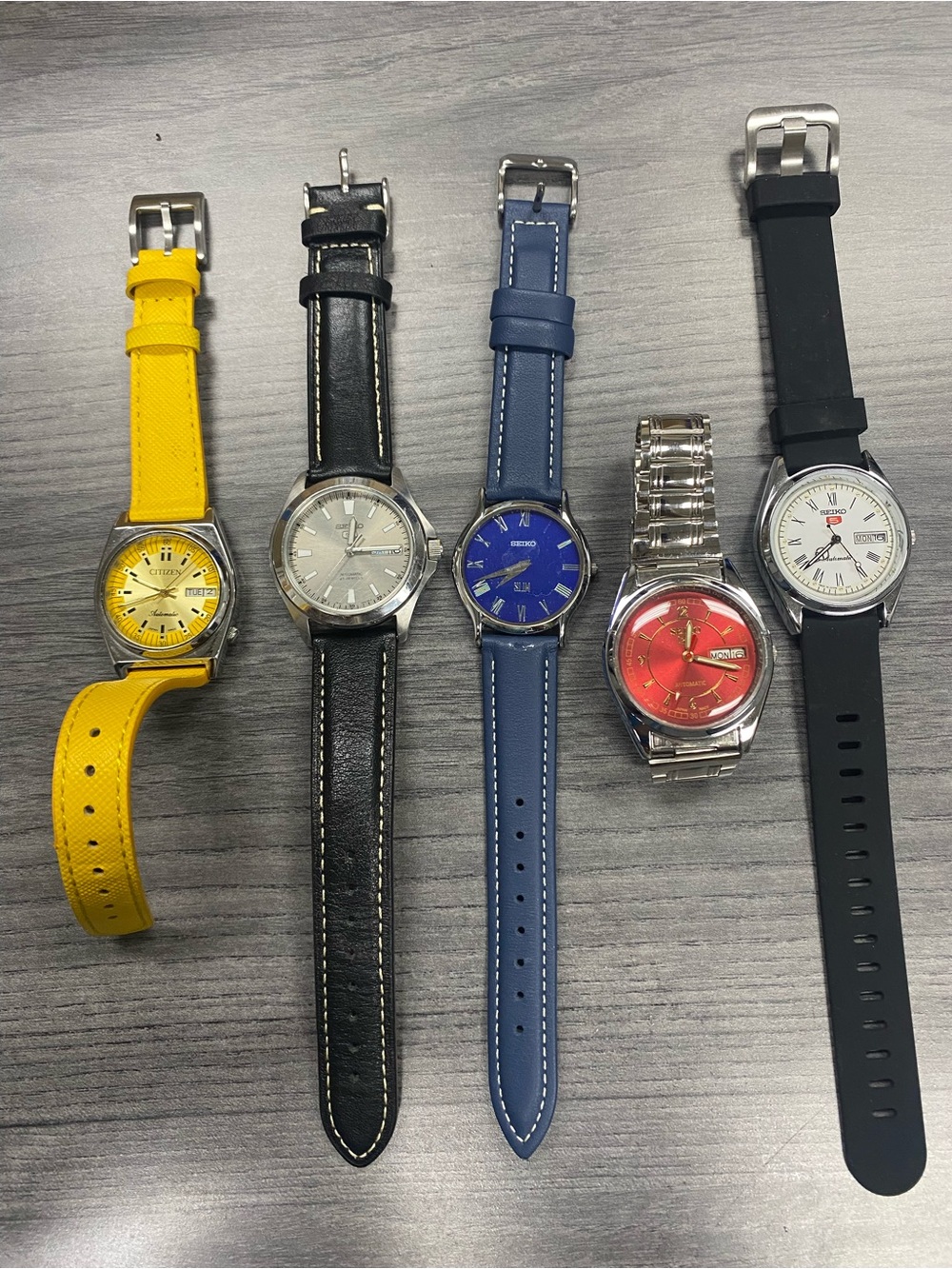 Seiko Men's Blue Dial Watch with Blue Leather Strap